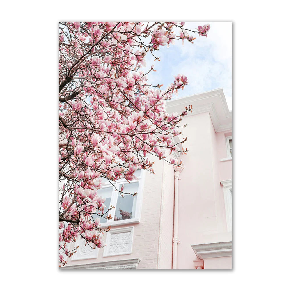 London Floral Canvas Poster