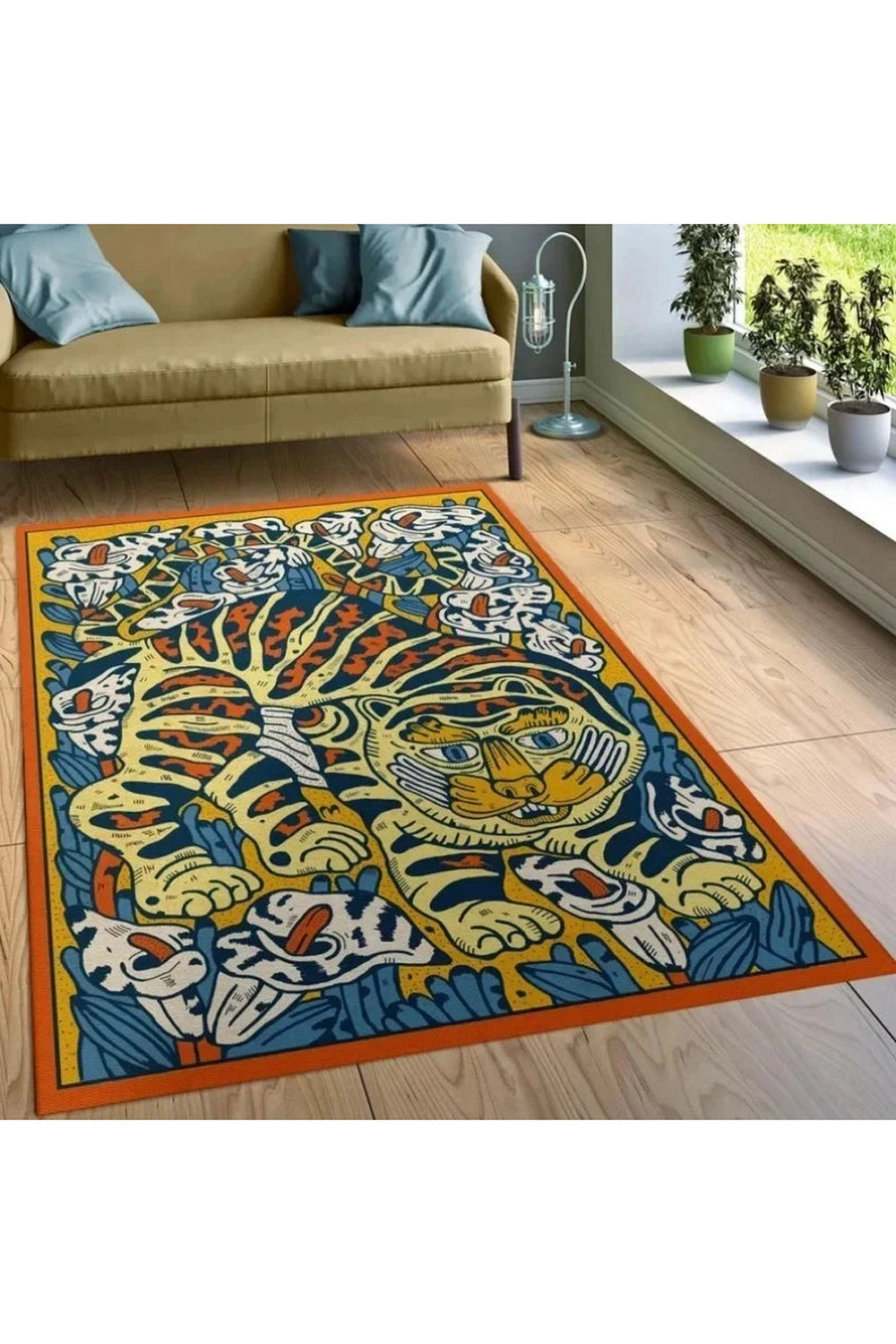 Wild Tiger Jungle Art Rug