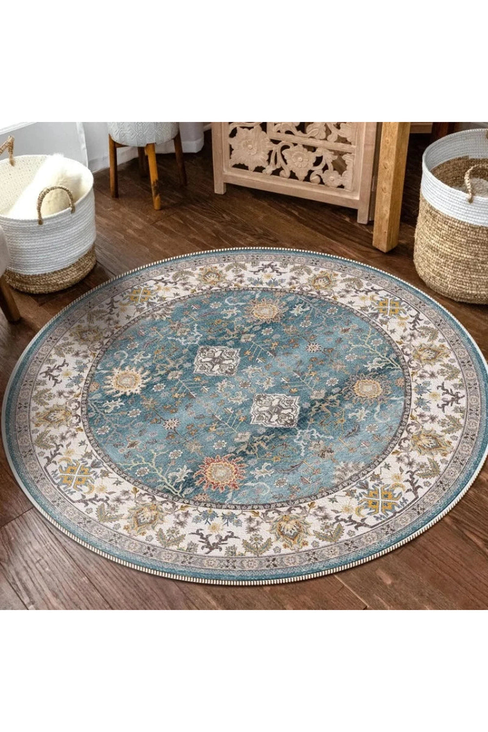 Vintage Round Plush Rug