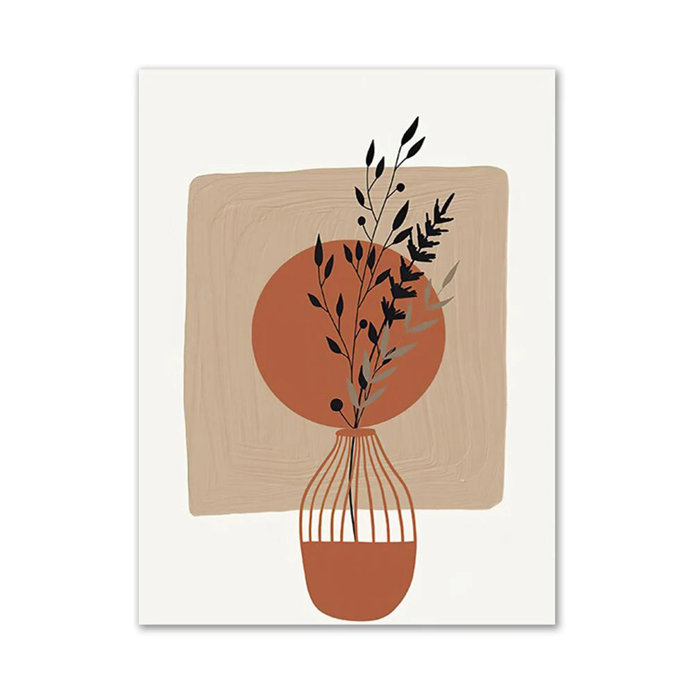 Color Block Plant Canvas Poster