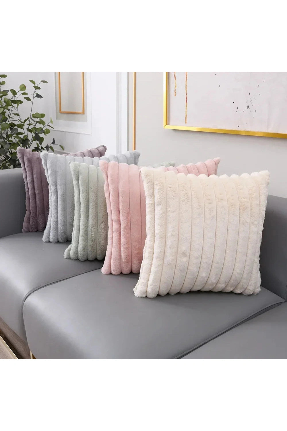 Soft White Plush Pillow Case