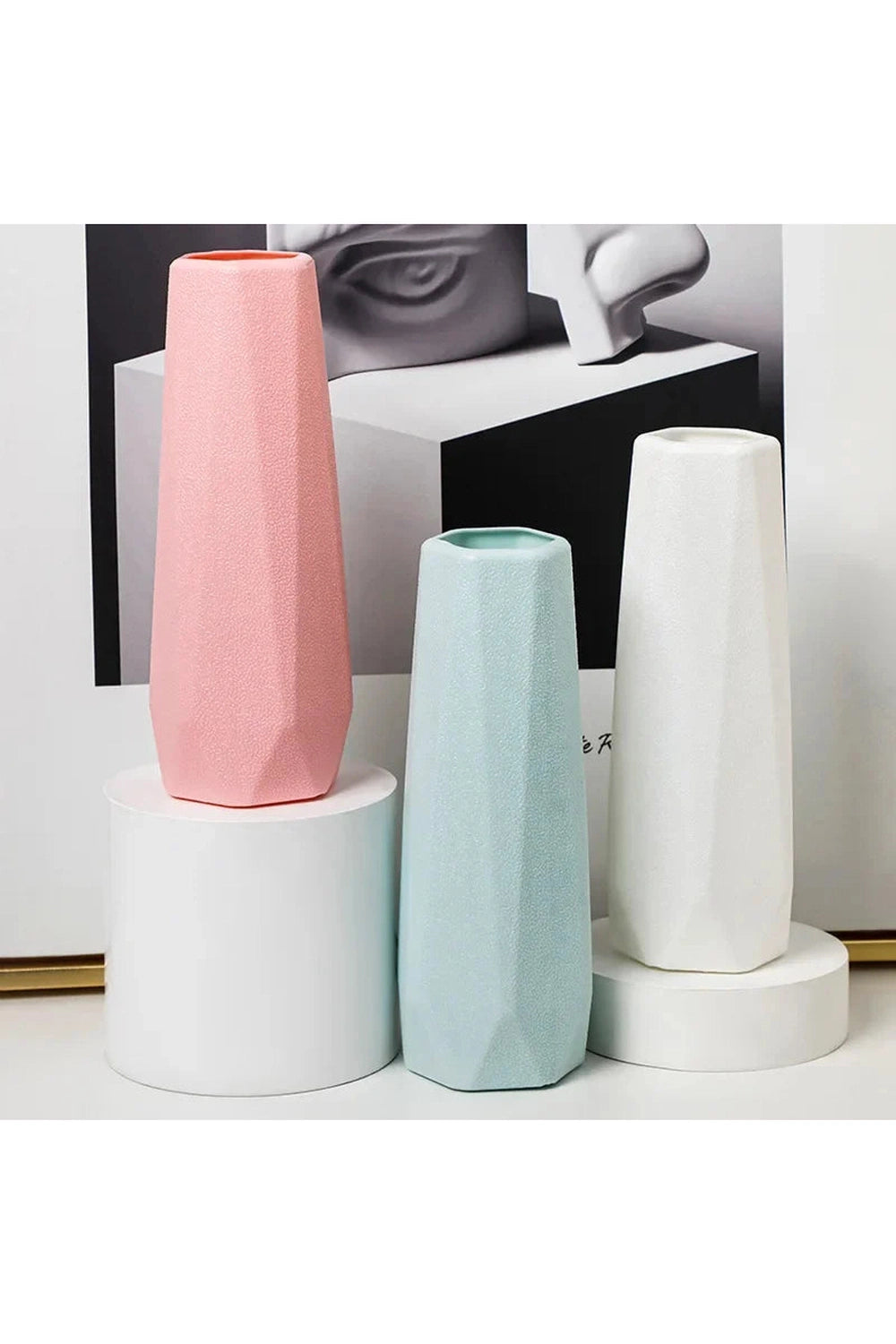 Pastel Geometric Elegance Vases