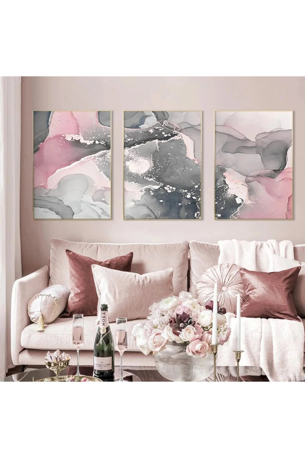 Pink Marble Canvas Poster