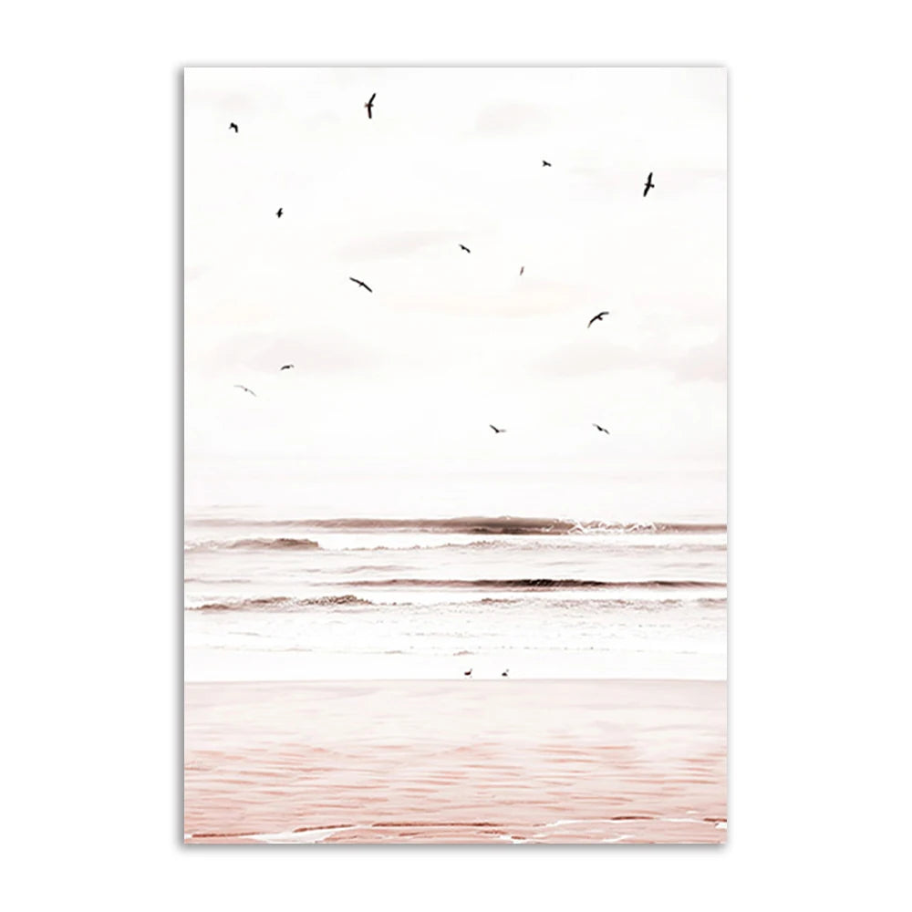 Pink Seascape Canvas Poster