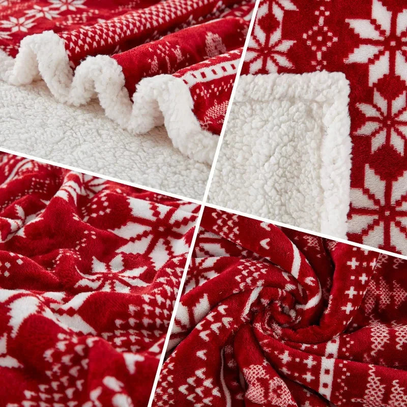 Christmas Nordic Reindeer Sherpa Blanket