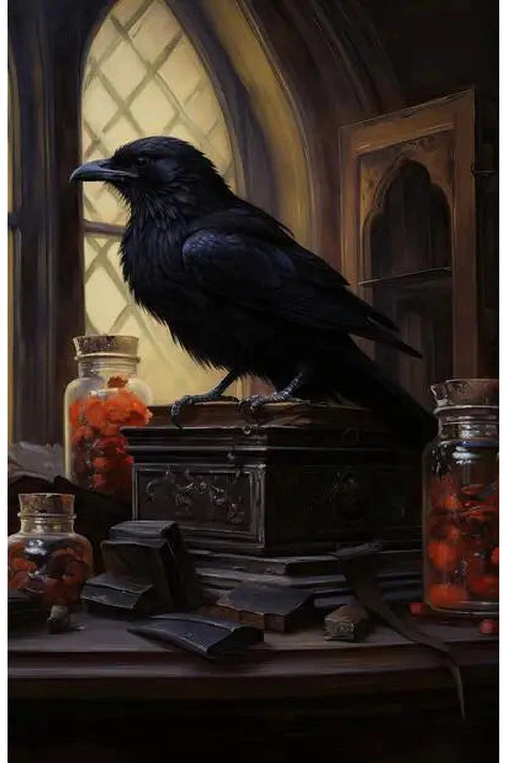 Gothic Crow Canvas Posters Set