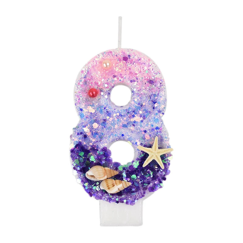 Fairycore Mermaid Sparkle Number Candles