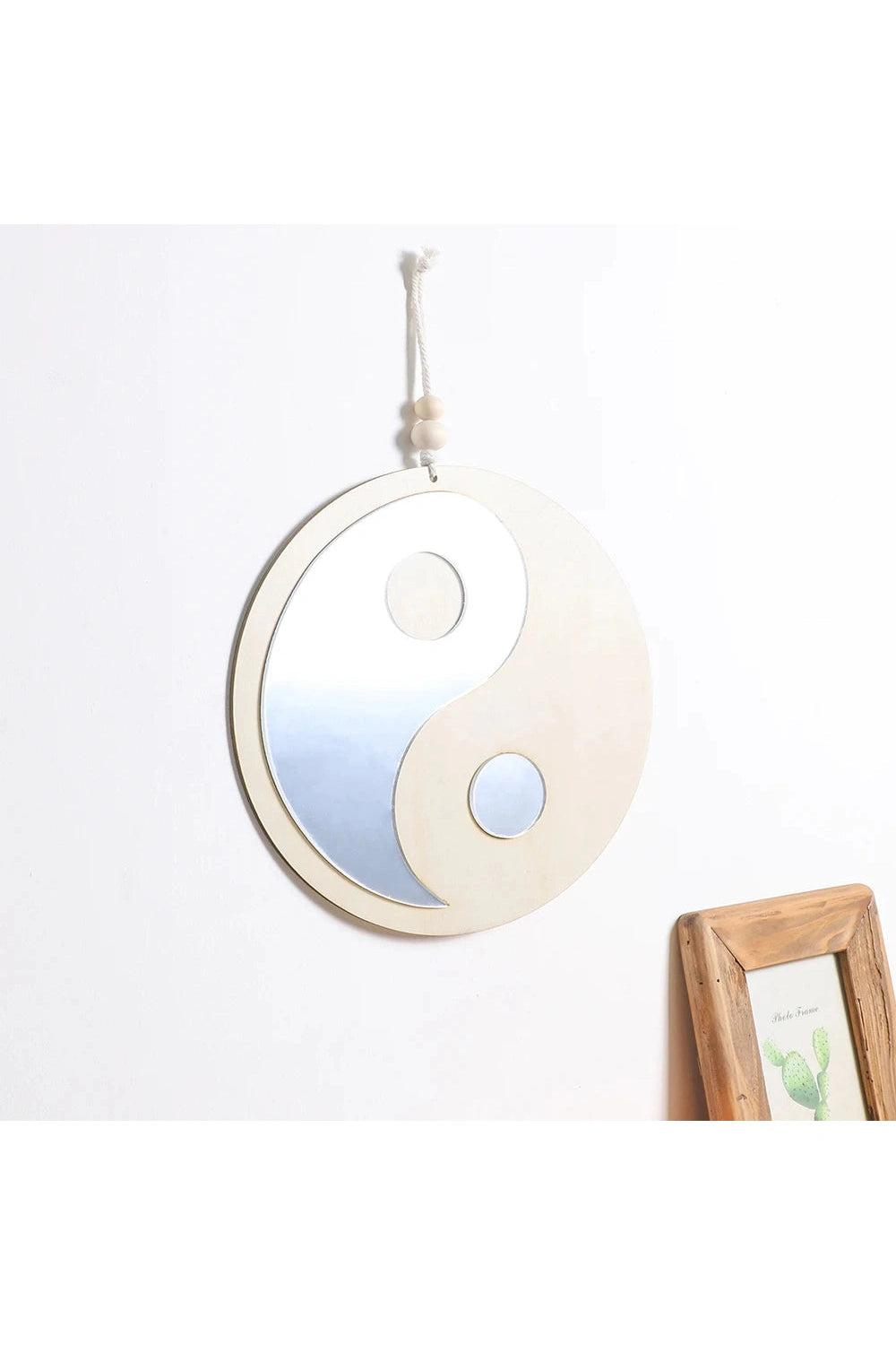 Yin Yang Boho Wooden Mirror