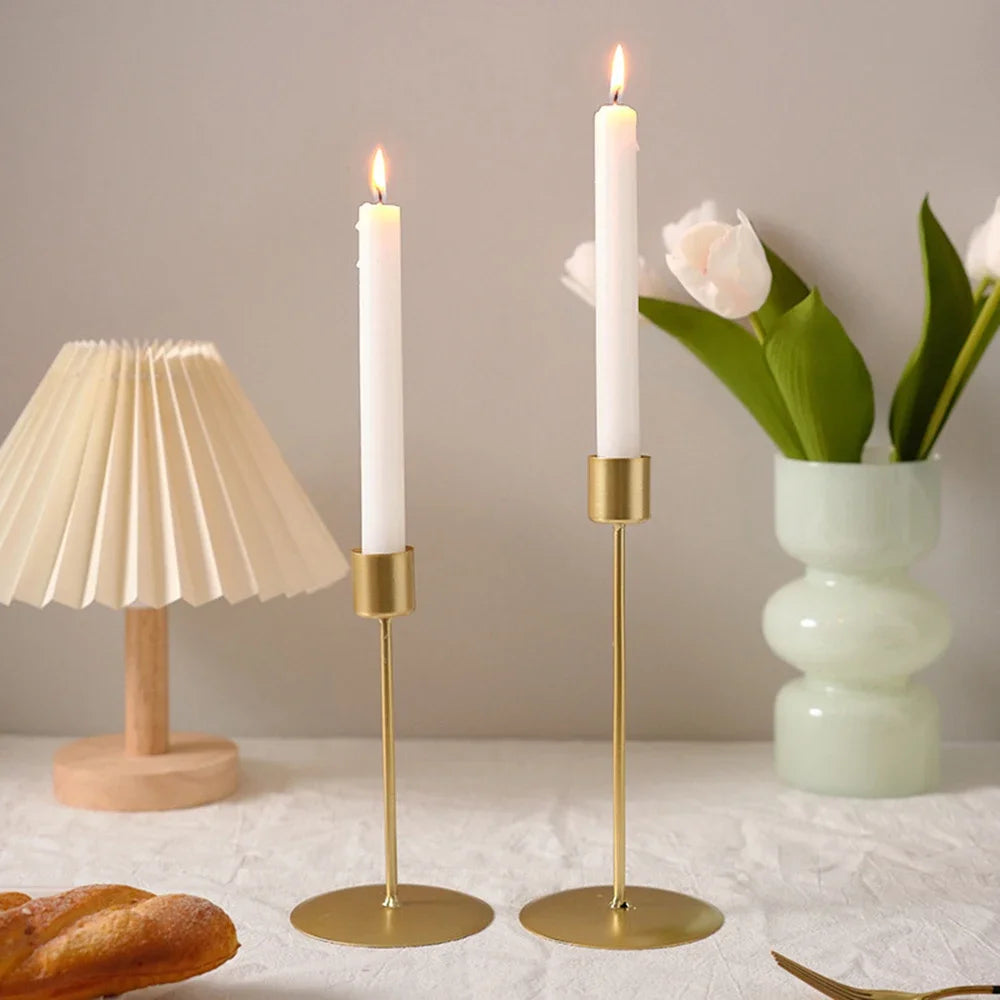 Dark Academia Elegance Taper Candle Holders