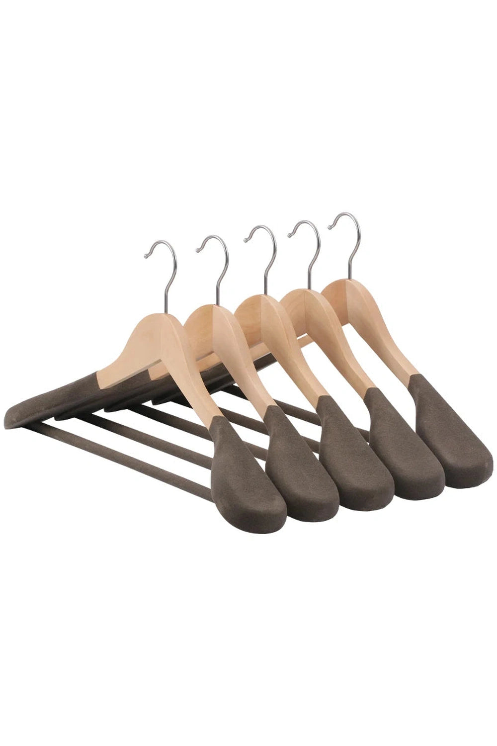 Velvet coat hanger wood flocking wide shoulder suit clothes rack home Wardrobe closet organizer luxury clothes wooden hanger