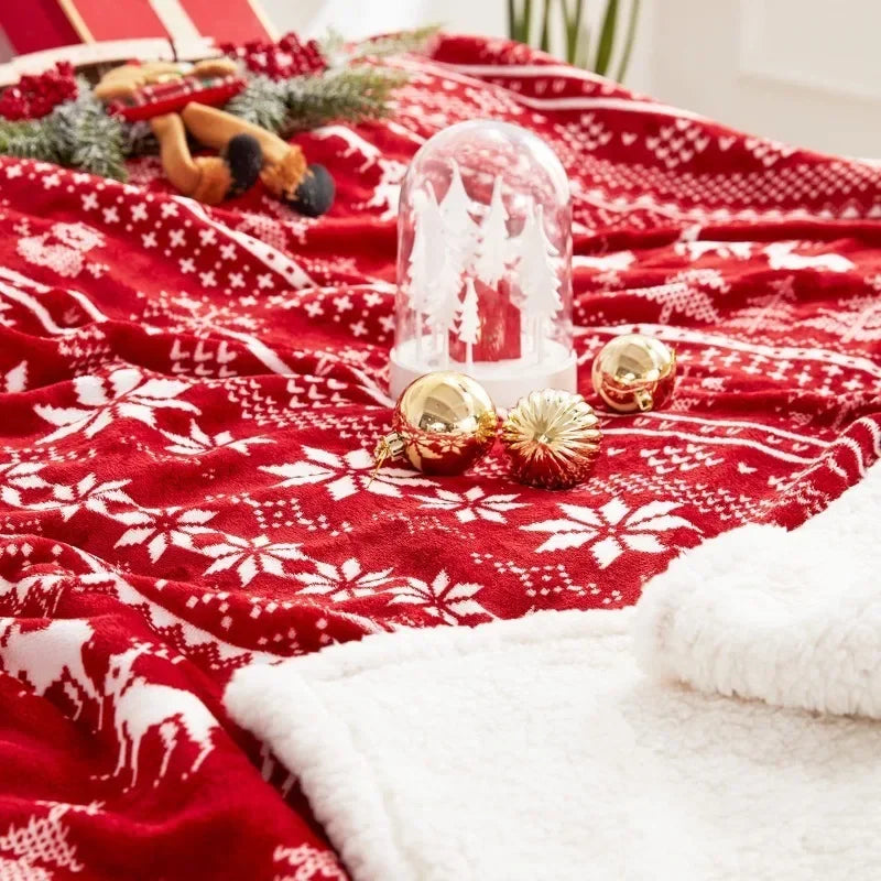 Christmas Nordic Reindeer Sherpa Blanket