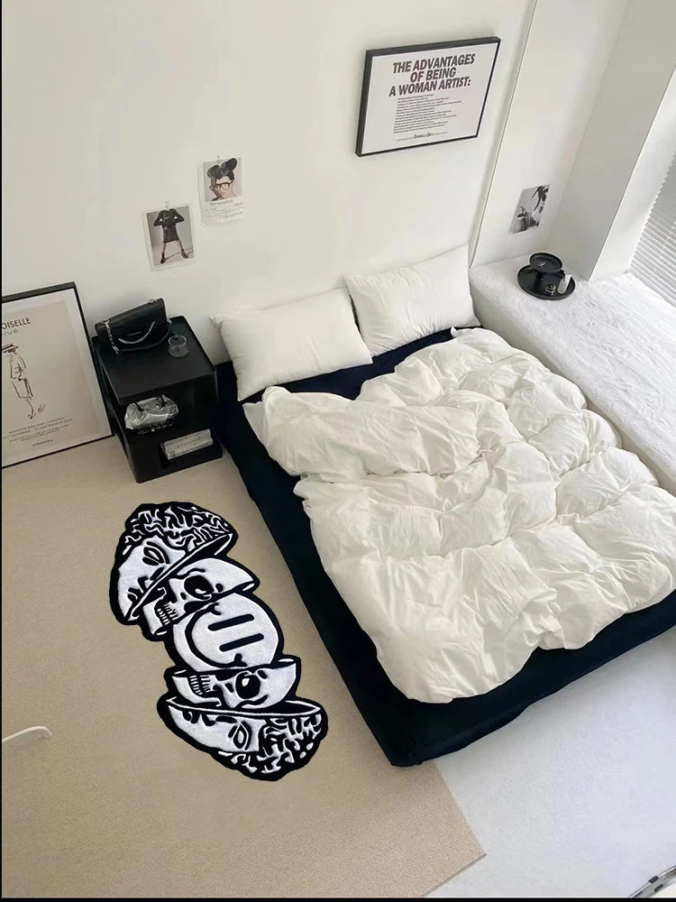 Smiling Skull Black Rug