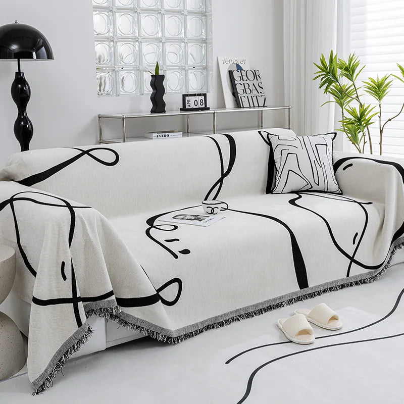 Monochrome Flow Sofa Cover