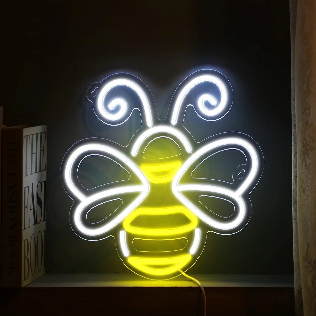 Luz de pared de neón de abeja