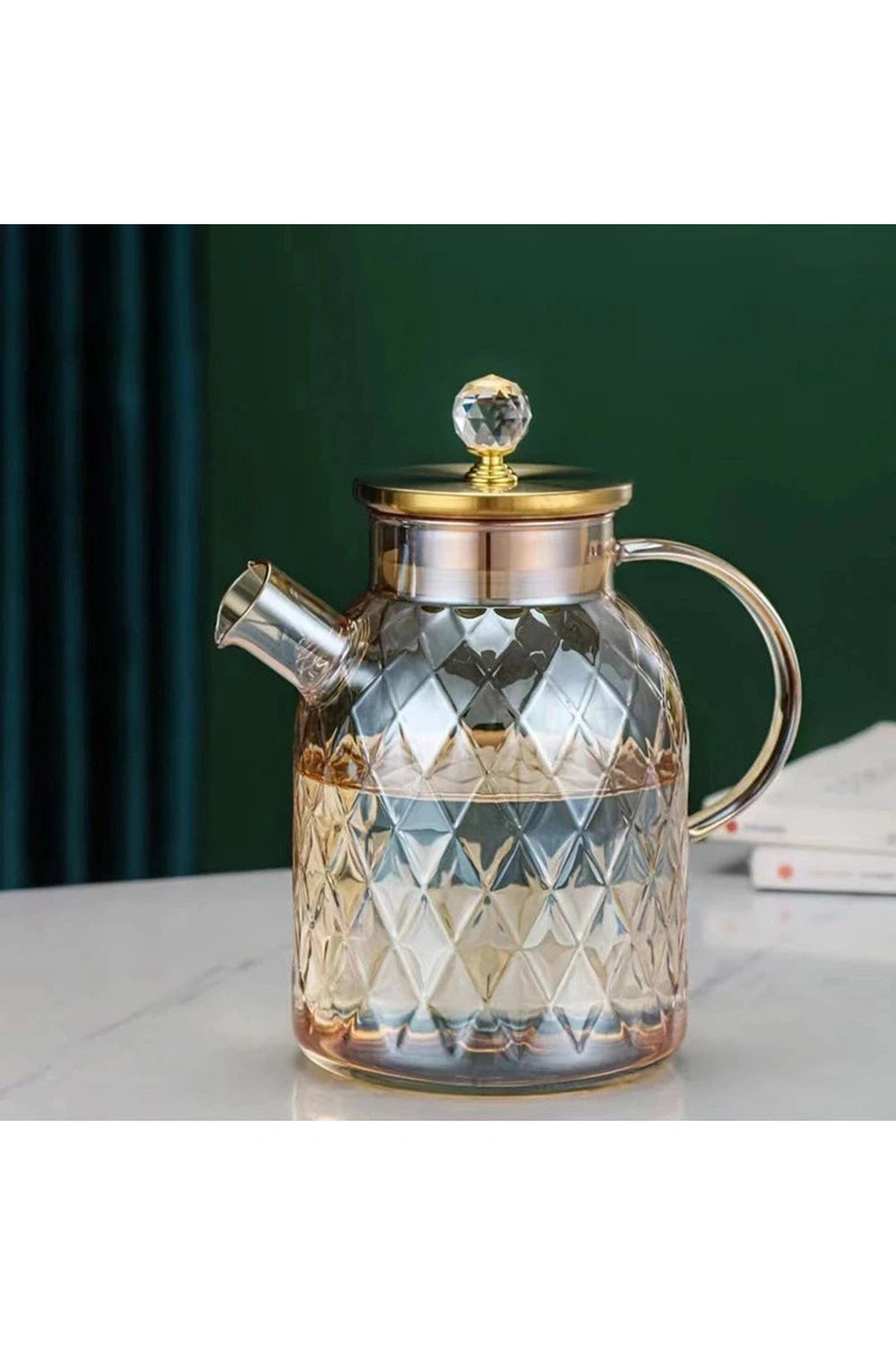 Luxurious Glass Flower Teapot