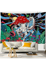 Cosmic Mushroom Wonderland Tapestry