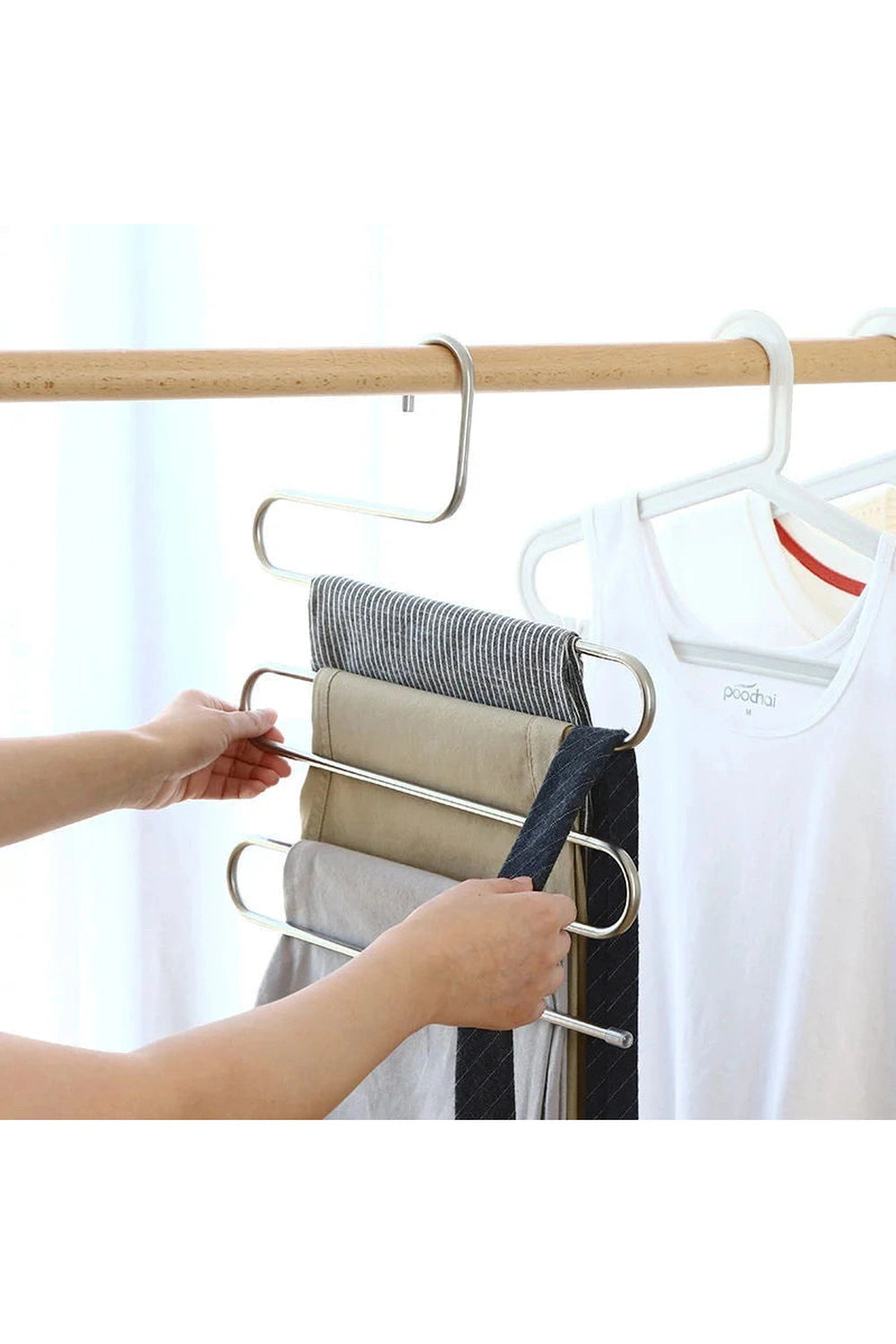 Space-Saving Multi-Layer Pants Hanger