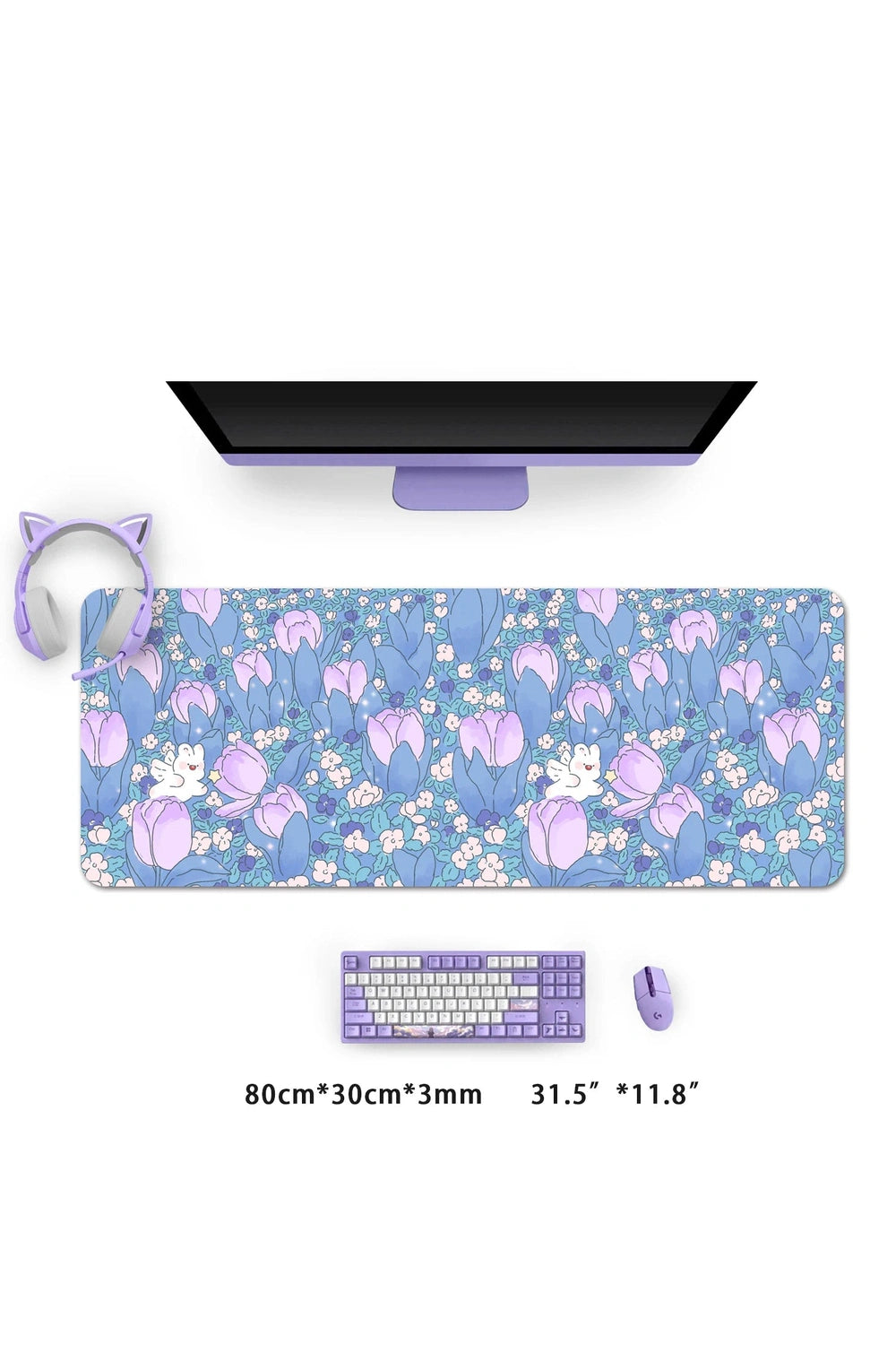 Purple Tulips Deskmat