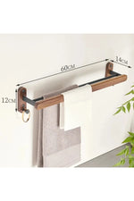 Bathroom shelves，wood towel bars no punching toilet storage shelf bathroom organizer and storage bathroom accessories towel rack