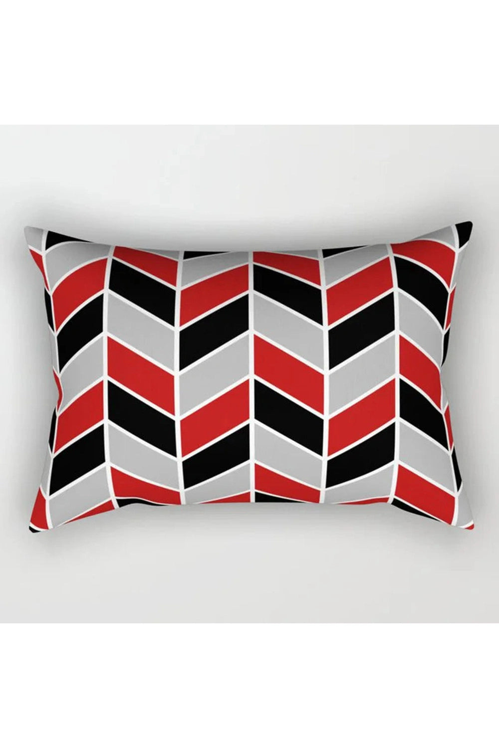 Red Geometric Pillow Case