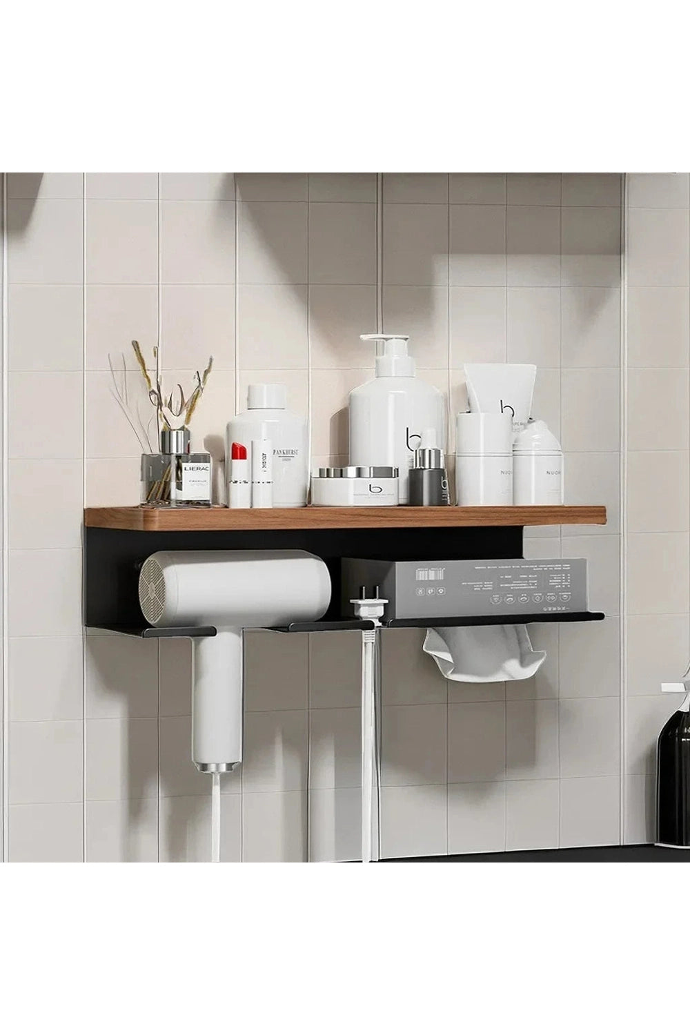 Bathroom shelves，wood towel bars no punching toilet storage shelf bathroom organizer and storage bathroom accessories towel rack