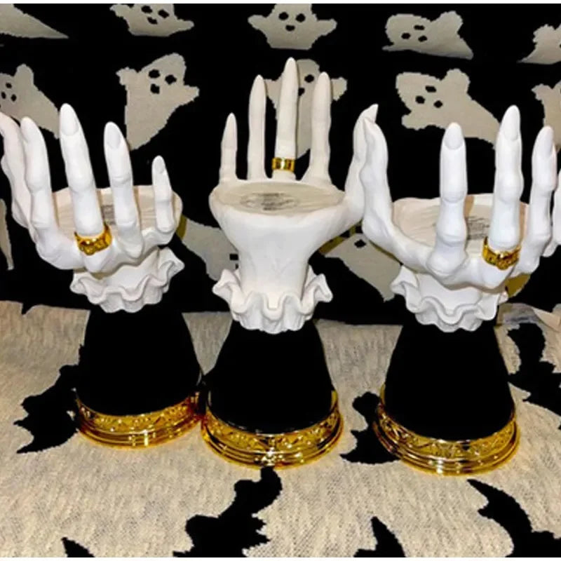 Elegant Skeleton Hand Candle Holders