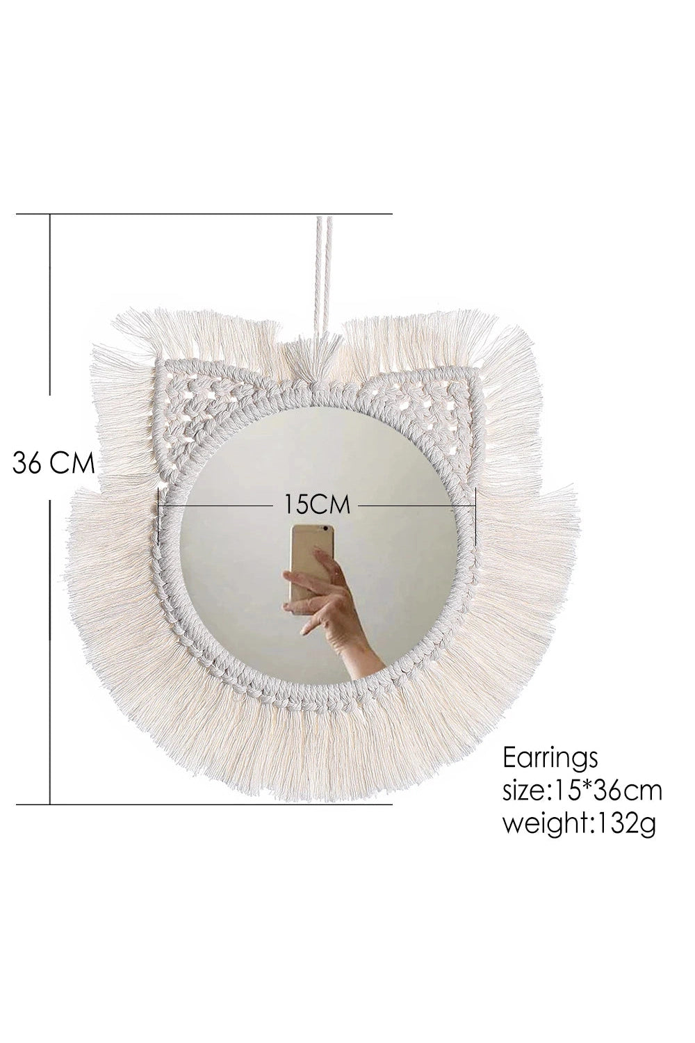 Aesthetic Boho Macrame Mirror