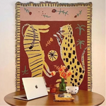 Boho Jungle Cats Tapestry Blanket