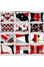 Red Geometric Pillow Case