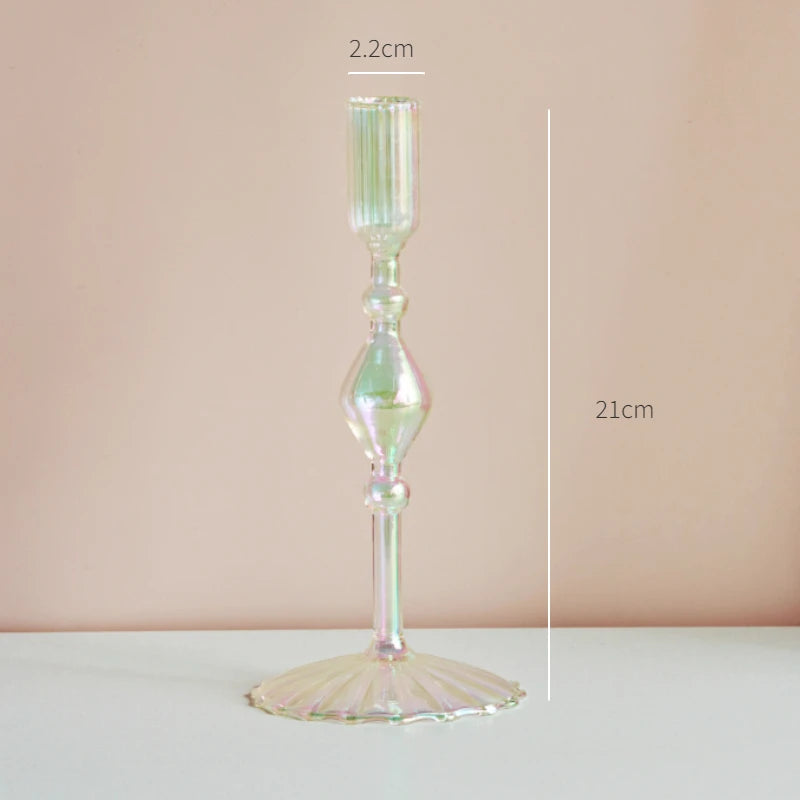 Coquette Iridescent Candle Holders