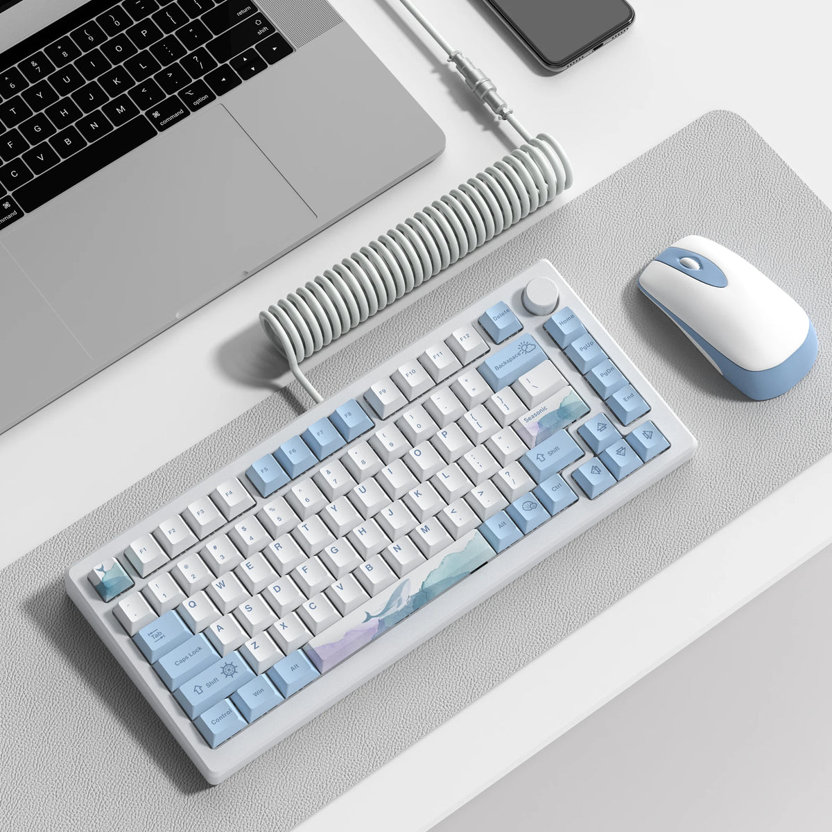 Ocean Whale Blue Keycaps