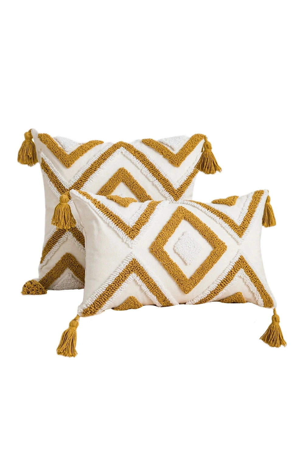 Fall Decor Yellow Geometric Cotton Pillow Case