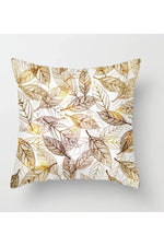 Fall Decor Yellow Leaf Polyester Pillow Case