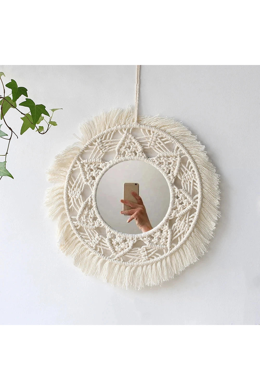 Aesthetic Boho Macrame Mirror