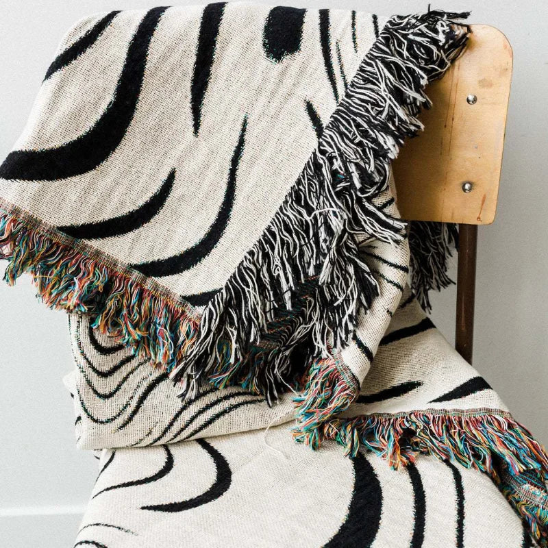 Modern Abstract Waves Throw Blanket