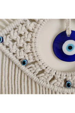 Macrame Wall Hanging Handmade Turkish Evil Eye Pendant Tapestry Nazar Decoration for Home Living Room Wall Home Decor Gift