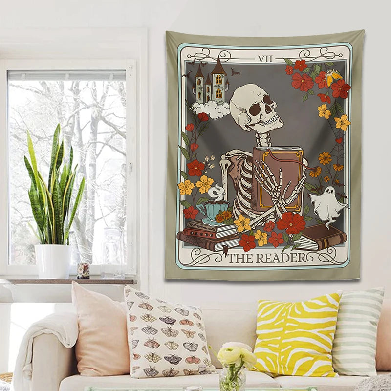 Mystical Skeleton Tarot Tapestry