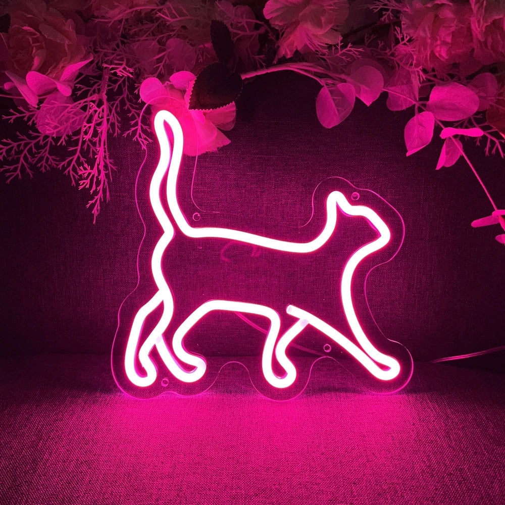 Cat Children Bedroom Neon