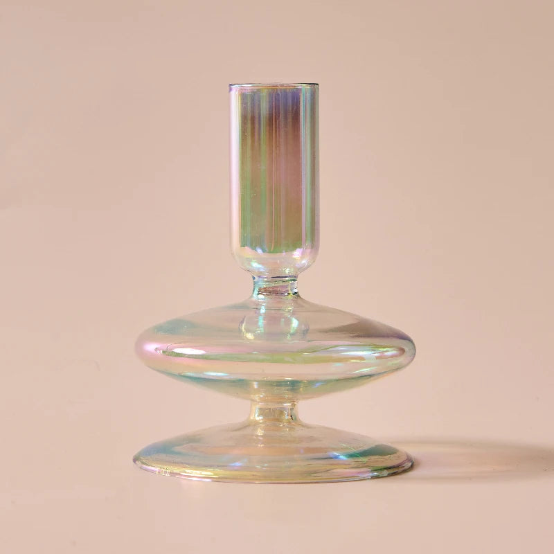 Rainbow Glass Candle Holder