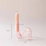 Pink Glass Taper Candle Holder