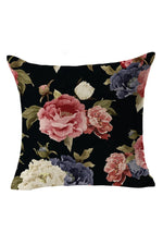 Rose Linen Square Pillow Case