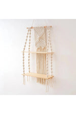 Macrame Wall Hanging Shelf Boho Home Decor Shelves On Wall Wood Decoration for Bedroom Living Room Nursery Christamas Gift