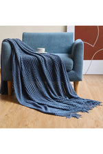 Cozy Cream Fringe Throw Blanket