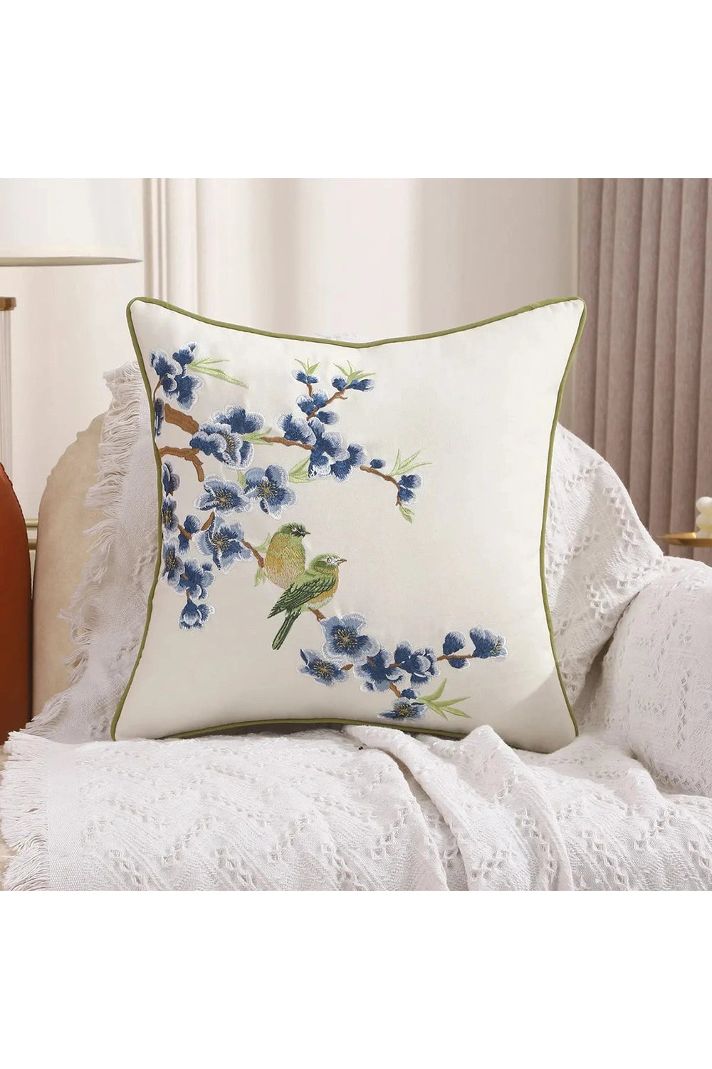 Enchanted Aviary Embroidered Pillowcase