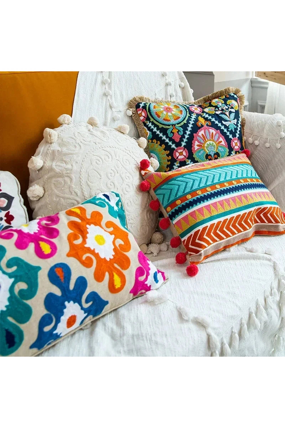 Ethnic Embroidered Pillow Case