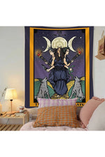 Wall Hanging Boho Decor Witchcraft Tapestry Girl Moon Home