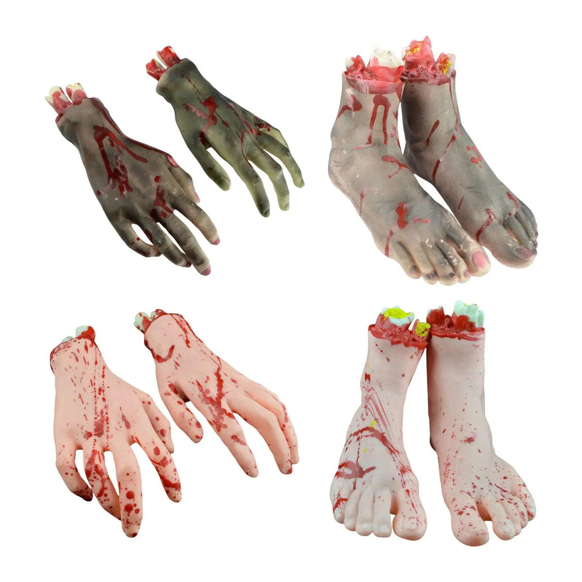 Bloody Severed Hands and Feet Props