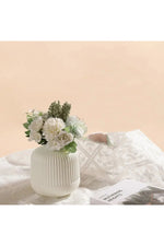 Rosy Charm Ribbed Vase