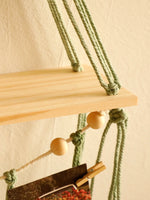 Boho Macramé Leaf Hanging Shelf