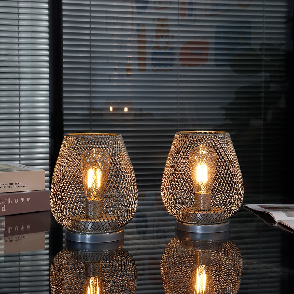 Fall Decor Industrial Glow Mesh Lamp